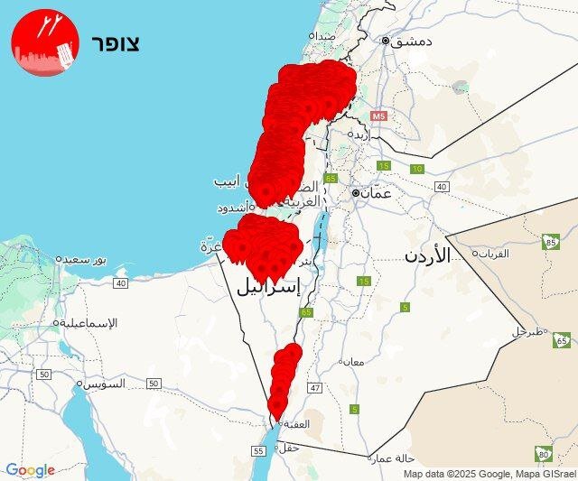 هر لحظه مناطق بیشتری به فهرست احتمال اصابت موشک اضافه میشوند